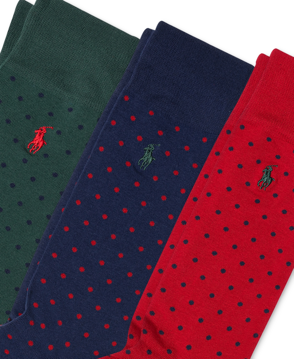 Polo Ralph Lauren Men's 3-Pk. Classic Dot Dress Socks -Navy/Red Assorted