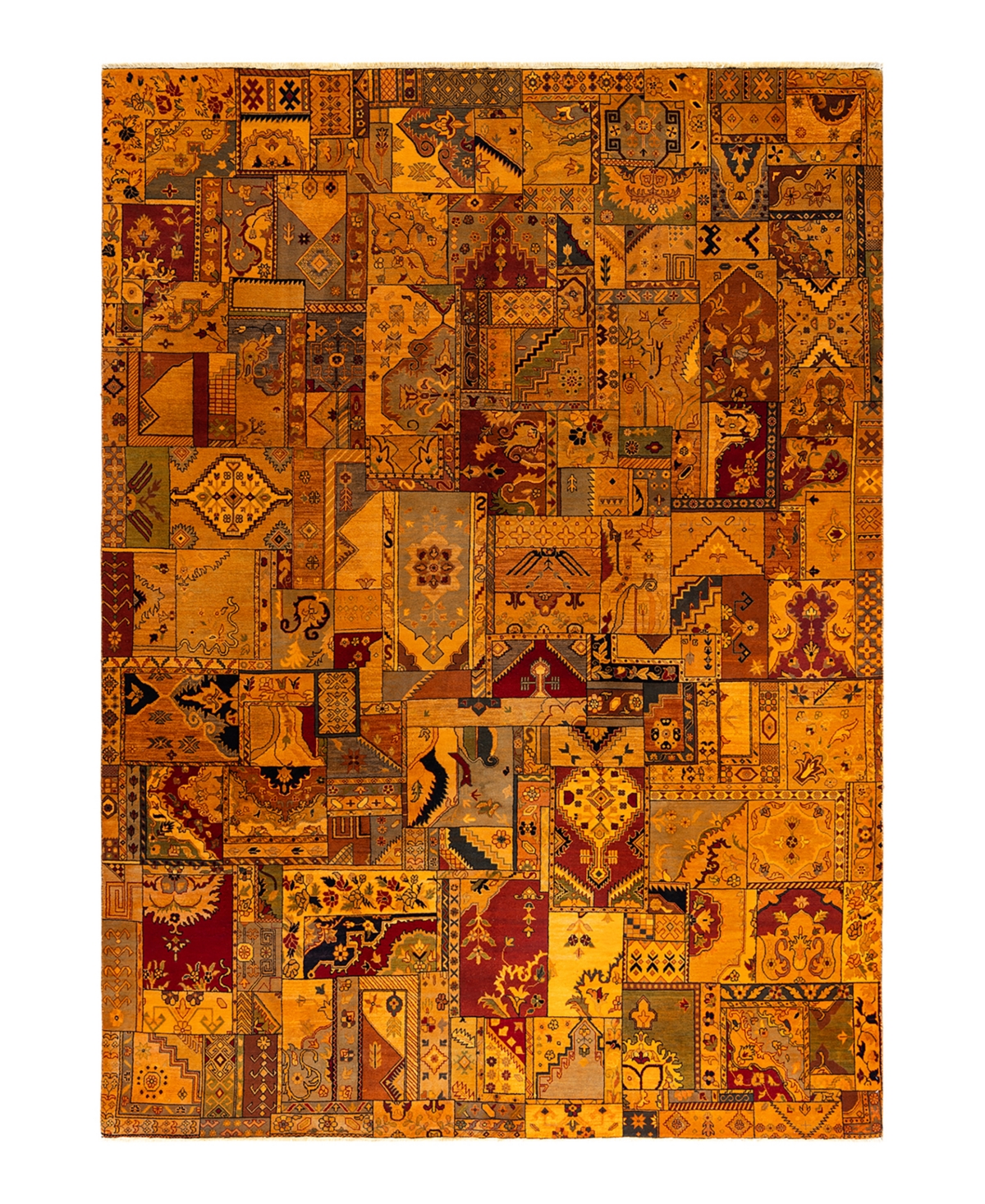 Adorn Hand Woven Rugs Indian Ooak M6013 8'10''x12' Area Rug - Orange