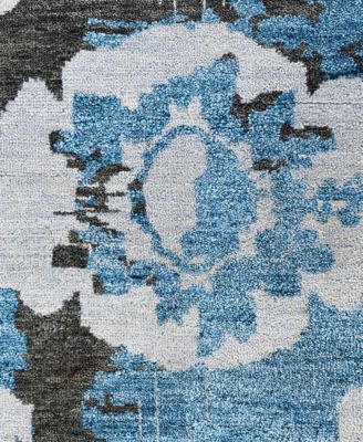 Adorn Hand Woven Rugs Indian Ooak M7033 Rug Collection In Navy