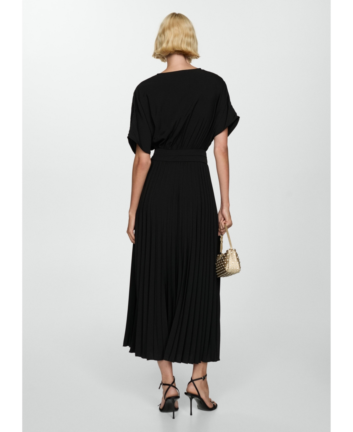 Mango Women's Pleated A-line Dress In Black
