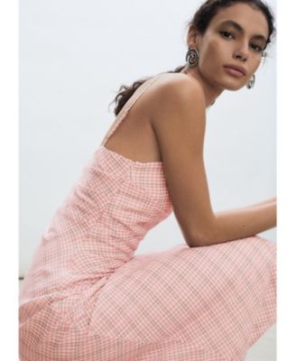 Women's Check-Print Midi-Dress