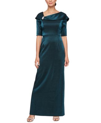Eclipse Crystal Mesh Gown – Asymmetrical Sheer Rhinestone Maxi