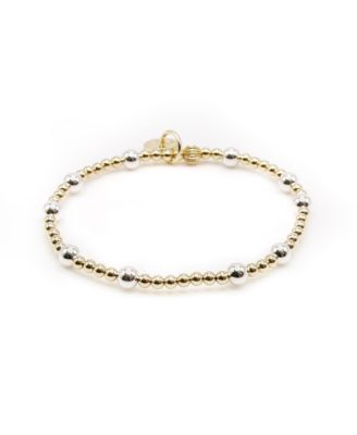 Non-Tarnishing Gold Filled Ball and Sterling Silver Stretch Bracelet