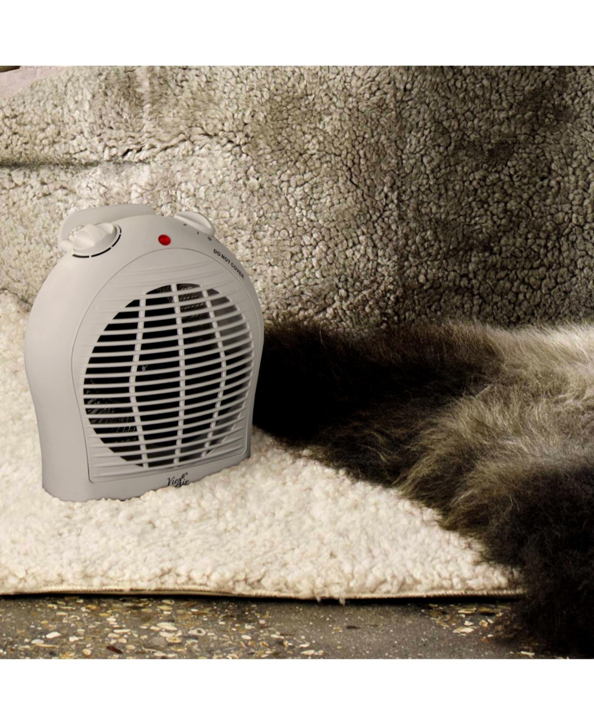 Vie Air 1500W Portable 2-SettingsFan Heater with Adjustable Thermostat - White
