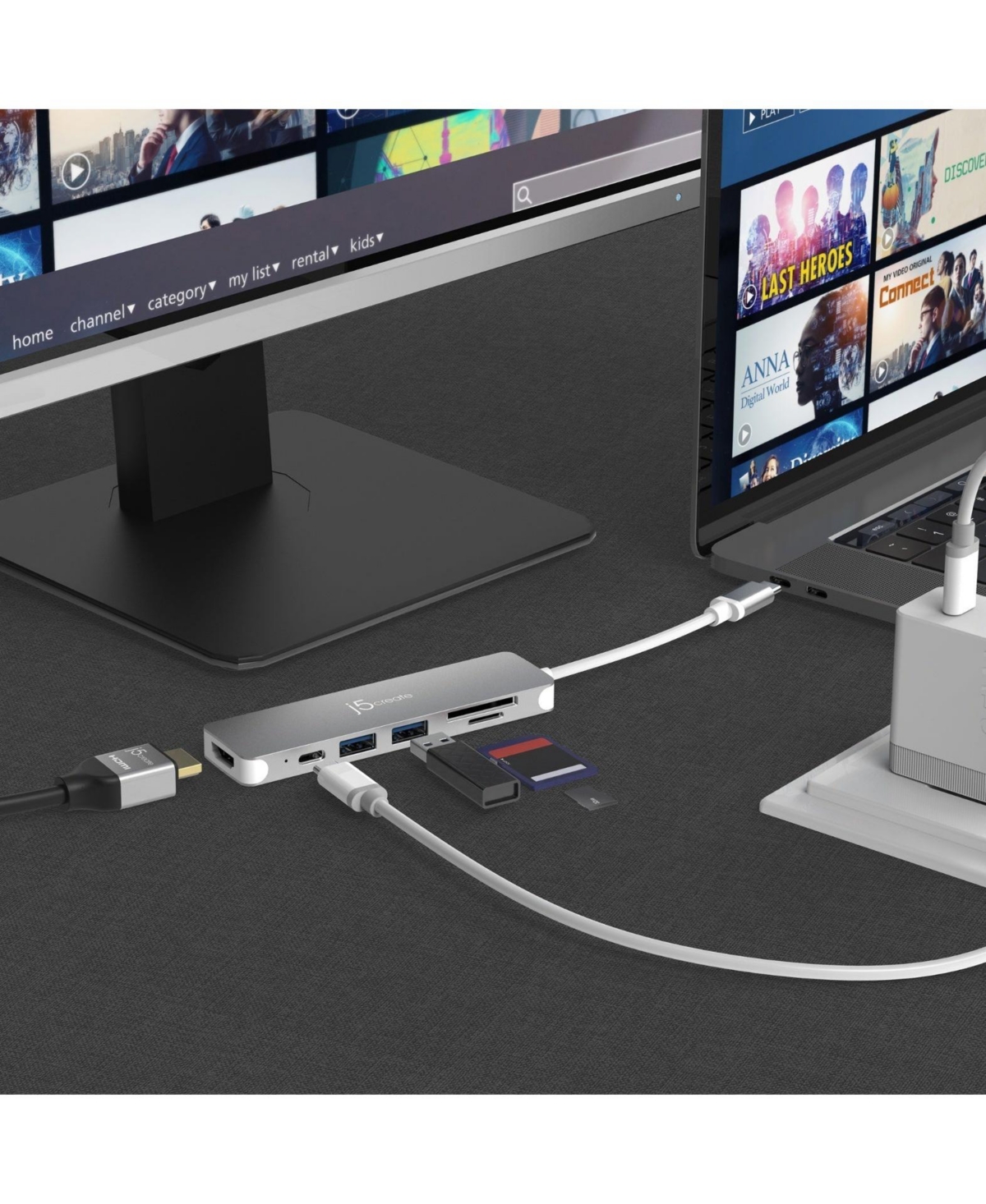 j5create Usb-c to 4K Hdmi Multi-Port Hub, JCD353 - balanced  versatile