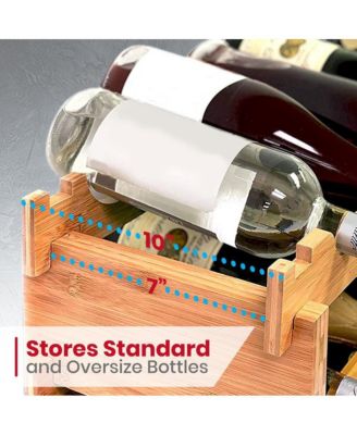 Stackable Wine Storage Rack - Wine Rack with 36 Bottle Slots, 4-Tier Modular Wine Display Shelves