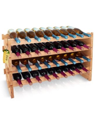 NutriChef Stackable Wine Storage Rack - Wine Rack with 36 Bottle Slots ...