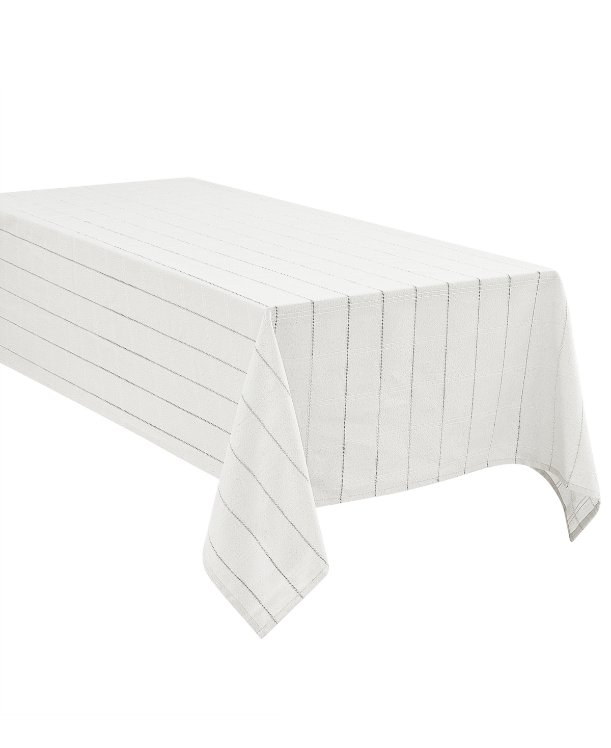 Izod Chadwick Lurex Tablecloth, 60" X 144" In White Silver