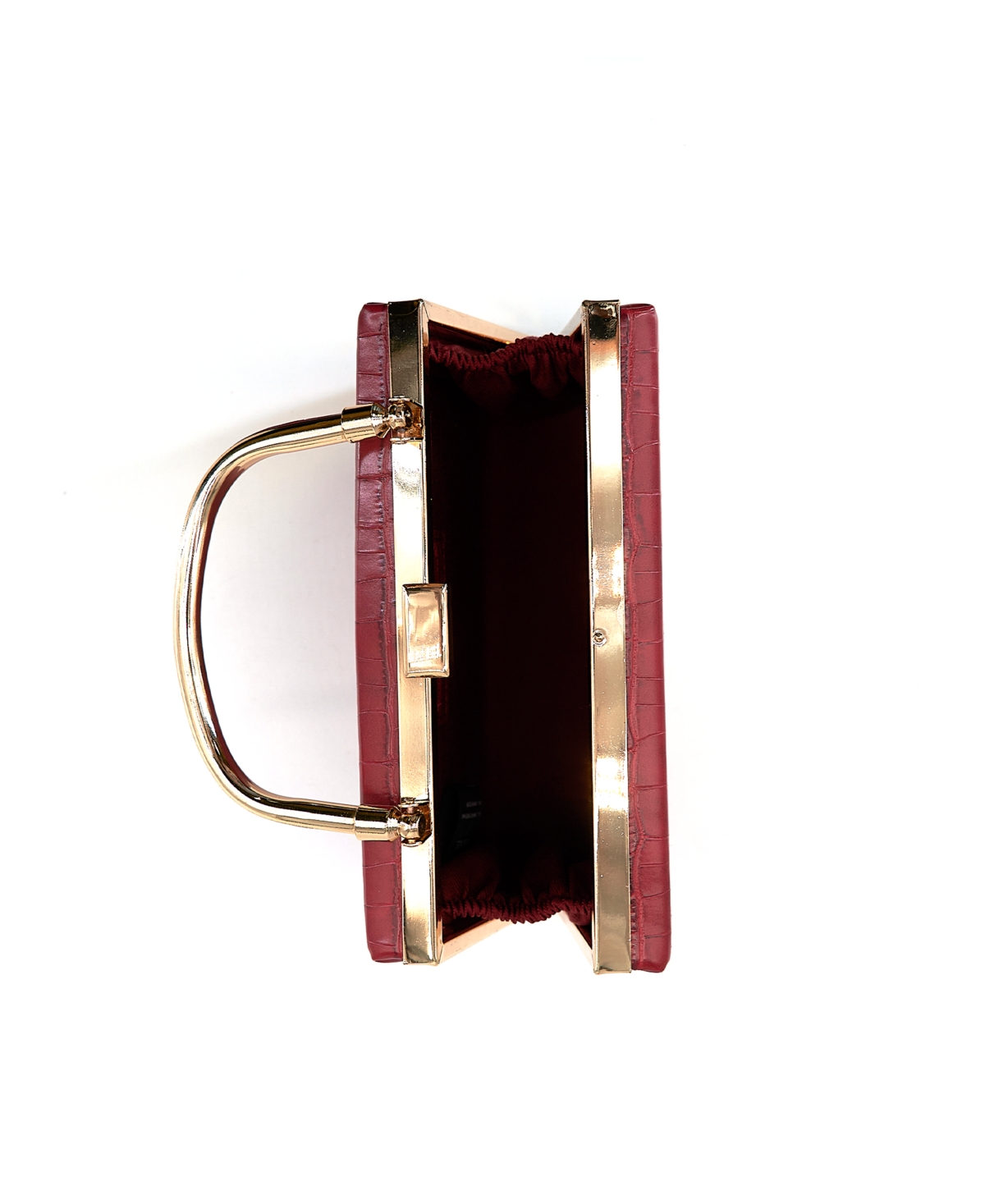 Like Dreams Eve Faux Croc Top Handle Evening Clutch In Red