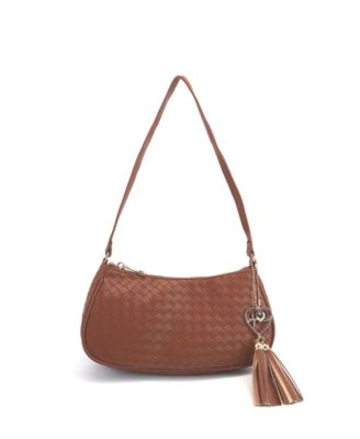 LIKE DREAMS - Ash Heart Tassel Woven Shoulder Bag