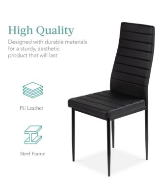 5-Piece Kitchen Dining Table Set w/ Glass Tabletop, 4 Faux Leather Chairs