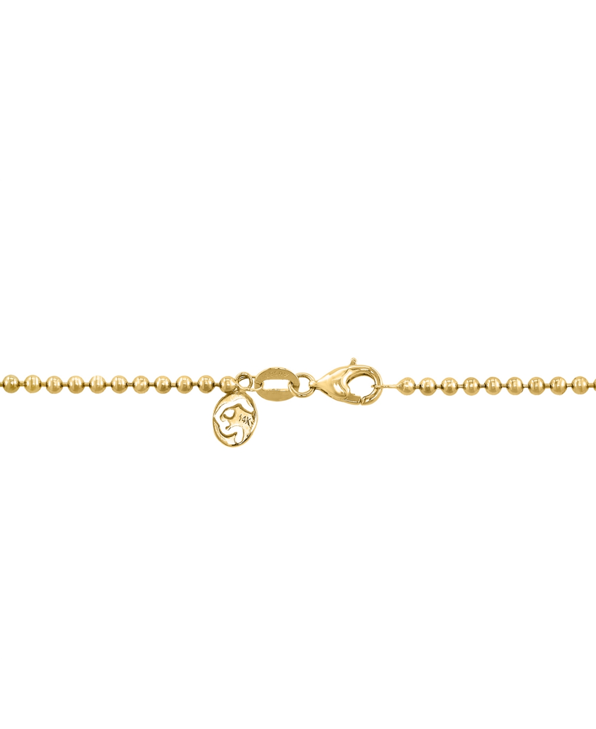Effy Collection Effy Lab Grown Diamond Oval Bezel Beaded 18" Pendant Necklace (2 Ct. T.w.) In 14k Gold In Yellow Gold