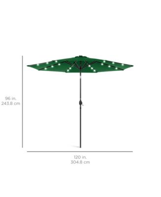 10Ft Solar LED Lighted Patio Umbrella with Tilt Adjustment and UV-Resistant Fabric