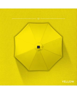 10ft Solar LED Lighted Patio Umbrella w/ Tilt Adjustment, UV-Resistant Fabric