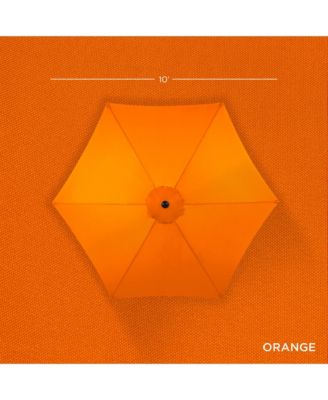 10ft Outdoor Steel Market Patio Umbrella w/ Crank, Tilt Push Button, 6 Ribs