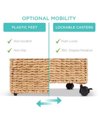 Hyacinth Rolling Filing Cabinet Mobile Organizer Storage Basket w/ Lid, Locking Wheels