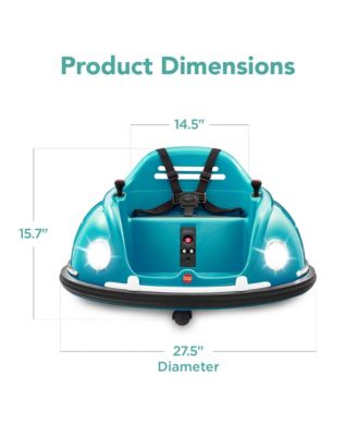 6V Kids Ride On Bumper Car Toy w/ Remote Control, Harness, Lights, 360 Degree Spin