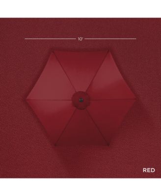 10ft Outdoor Steel Market Patio Umbrella w/ Crank, Tilt Push Button, 6 Ribs