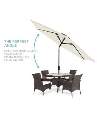 10ft Outdoor Steel Market Patio Umbrella w/ Crank, Tilt Push Button, 6 Ribs