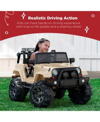 12V Kids Ride On Truck Car w/ Remote Control, Spring Suspension, Bluetooth, LED Lights