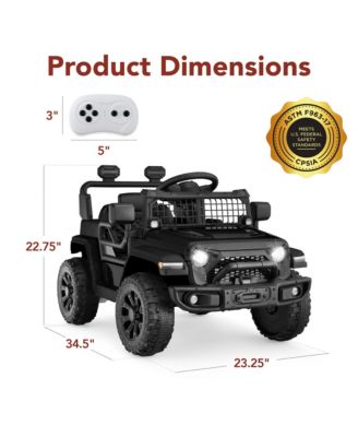 6V Kids Ride-On Truck Car w/ Parent Remote Control, 4-Wheel Suspension, LED Lights