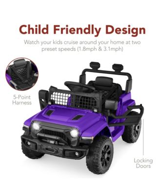 6V Kids Ride-On Truck Car w/ Parent Remote Control, 4-Wheel Suspension, LED Lights