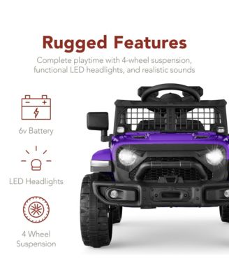 6V Kids Ride-On Truck Car w/ Parent Remote Control, 4-Wheel Suspension, LED Lights
