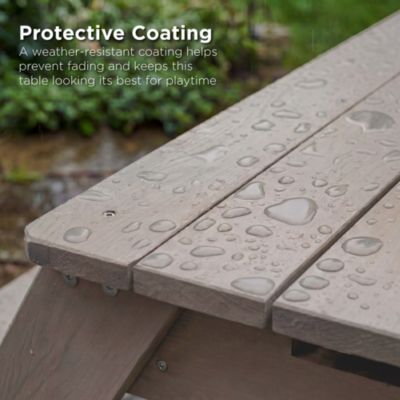 Kids 3-in-1 Outdoor Convertible Activity Sand and Water Picnic Table w/ Umbrella