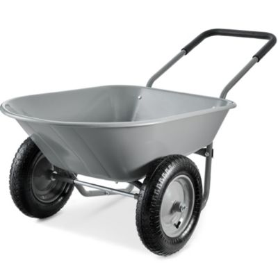 Dual-Wheel Home Wheelbarrow Yard Garden Cart for Lawn, Construction