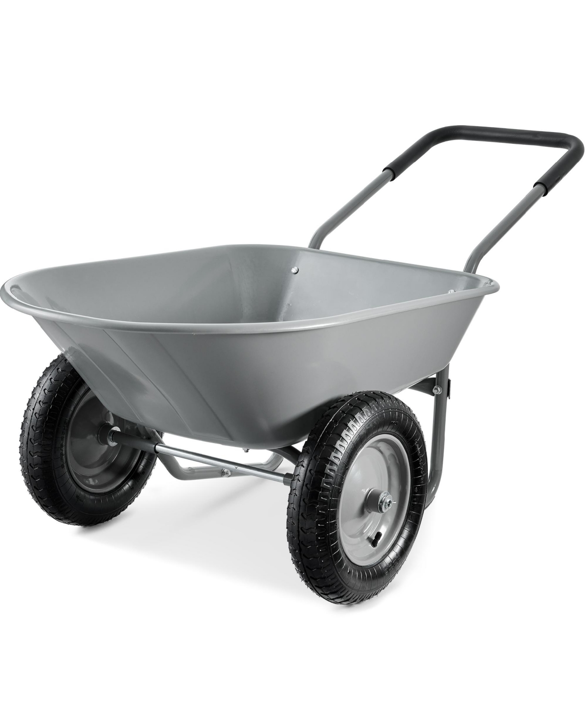 Best Choice Products Dual-Wheel Home Wheelbarrow Yard Garden Cart for Lawn, Construction