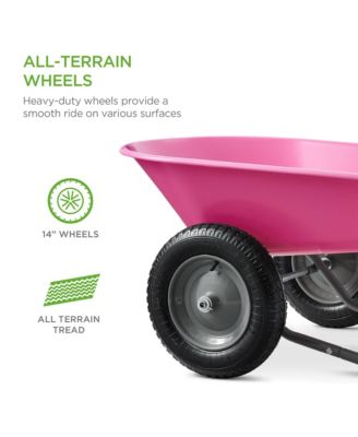 Dual-Wheel Home Wheelbarrow Yard Garden Cart for Lawn, Construction