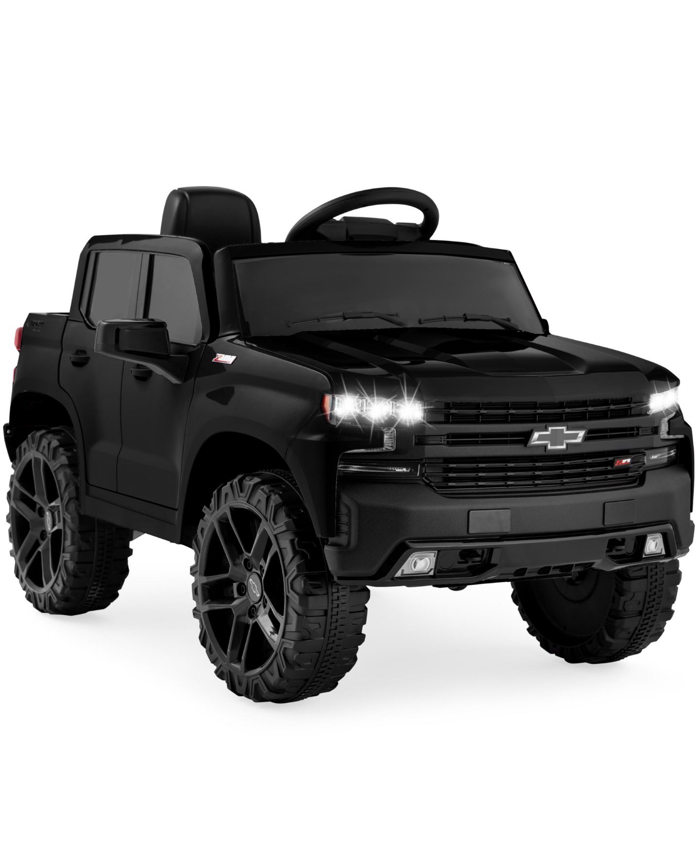 Детская игрушка Best Choice Products Licensed Chevrolet Silverado 12V Remote Control Ride-On Truck, 66 lbs. Capacity, Ages 3-7, цвет: Чёрный — фото 1