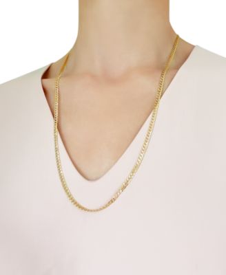 26" Two-Tone Open Curb Link Chain Necklace (3-5/8mm) in Solid 14k Gold & White Gold