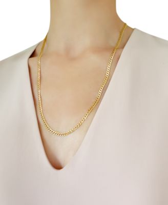 24" Two-Tone Open Curb Link Chain Necklace (3-5/8mm) in Solid 14k Gold & White Gold