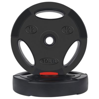 Standard 10 Pound Coded Olympic Weight Plate, Black (Set of 2)