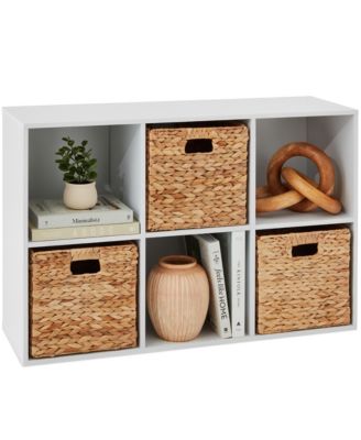 6-Cube Bookshelf, 11in Display Storage System, Organizer w/ Removable Back Panels