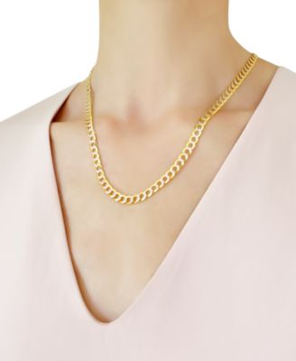 20" Two-Tone Open Curb Chain Necklace (5-3/4mm) in Solid 14k Gold & White Gold