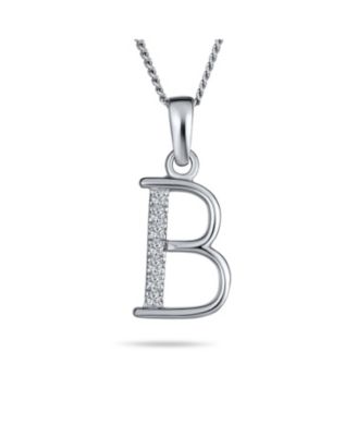 Bling Jewelry Delicate Abc Cubic Zirconia Pave Cz Capital Block Letter Alphabet Initial Pendant Necklace 925 Sterling Silver - Silver b 25$