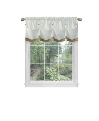 Country Farmhouse Living Solid Colored Button Tuck Window Valance