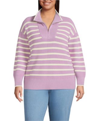 Women's Plus Size Drifter Cotton Quarter Zip Pullover Sweater