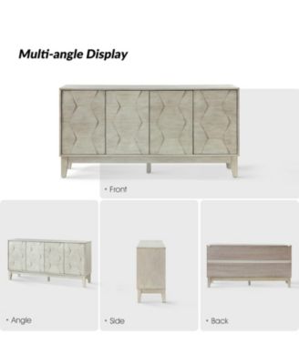 Silakan 60" 4-Doors Sideboard with Solid Wood Legs
