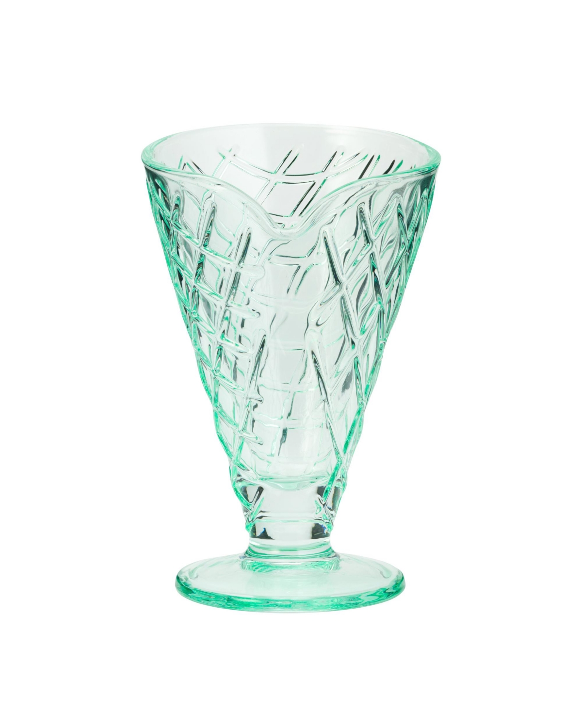 Waffle Glass Cone - Set of 4 - Mint