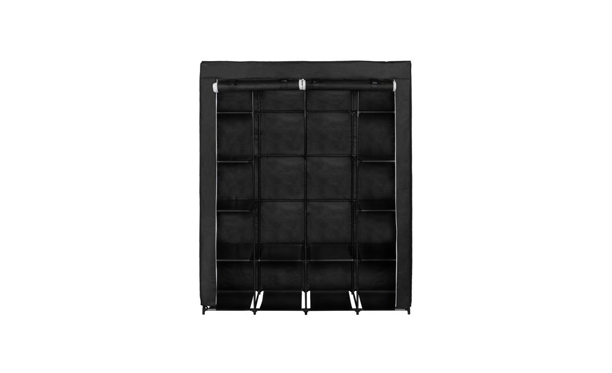 Slickblue Portable Closet Organizer –Wardrobe with 14 Shelves, Non-Woven Fabric, Easy Assembly - Black