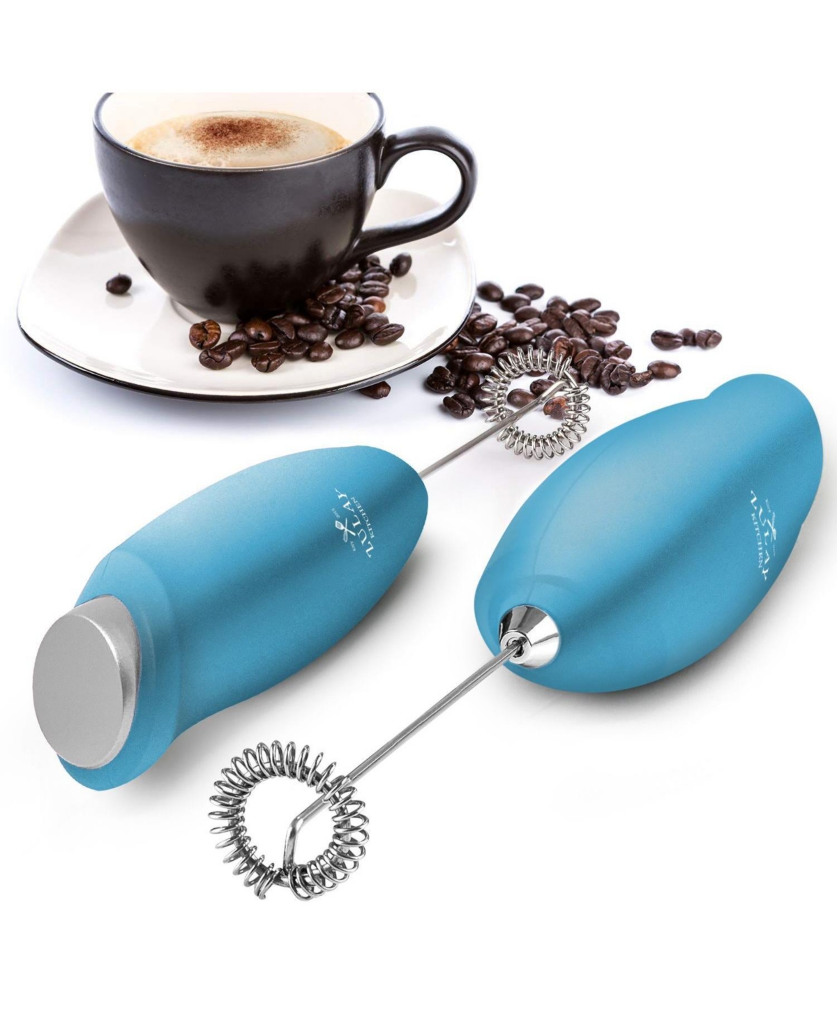 Zulay Kitchen Easy Use Frother Handheld Foam Maker - One Touch Milk Frother