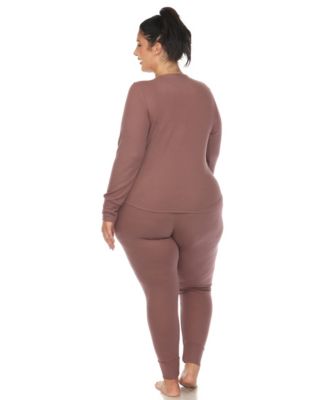 Plus Size Waffle Pajama Set