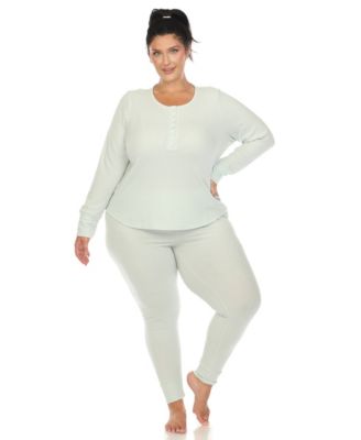 Plus Size Waffle Pajama Set