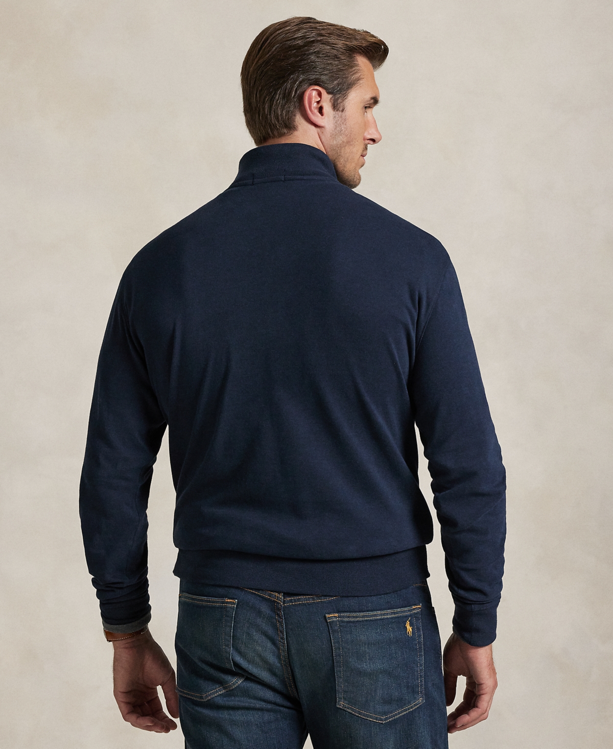 Polo Ralph Lauren Men's Big & Tall Luxury Jersey Quarter-Zip Pullover
