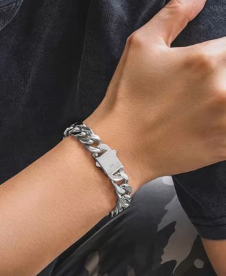 Silver Stainless Steel Miami Cuban 9" Chain Bracelet