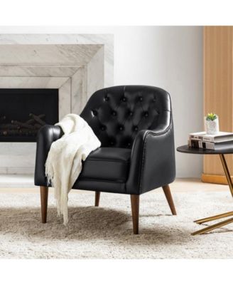 Classic Melisa 28.5" Wide Genuine Leather Barrel chair