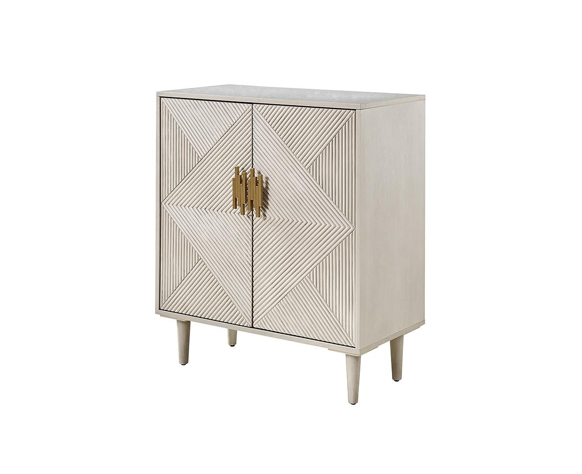 Hulala Home Damien 36'' Tall 2 - Door Accent Cabinet with Shelves and Wooden Legs